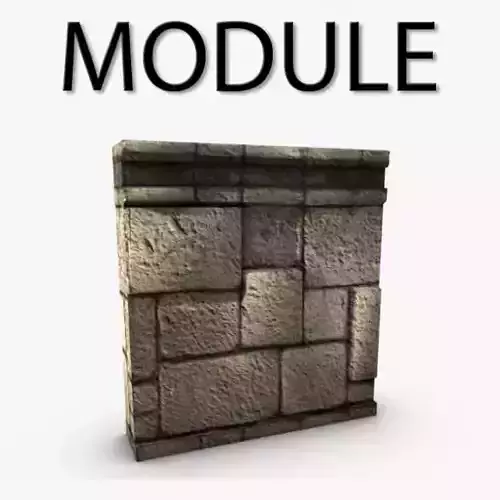 low poly stone wall module