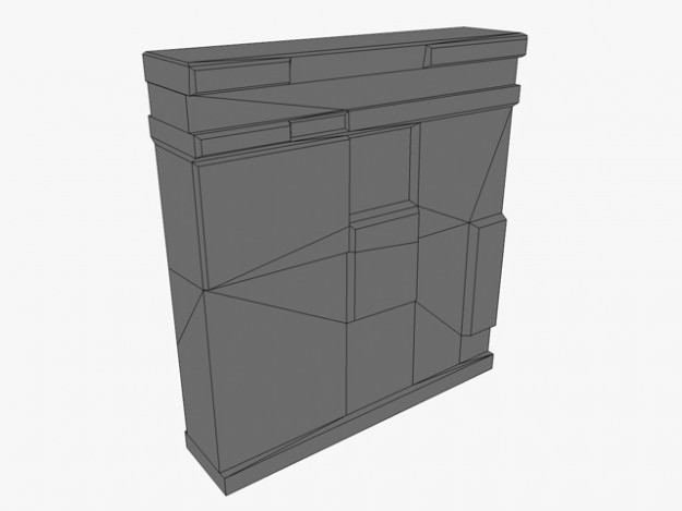 low poly stone wall module Low-poly 3D model_7