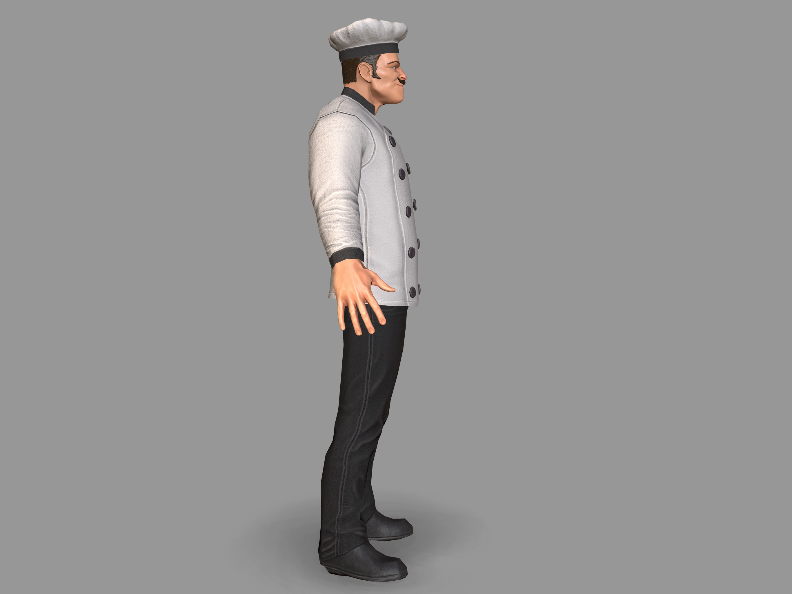 Kitchen Chef Low-poly 3D model_3