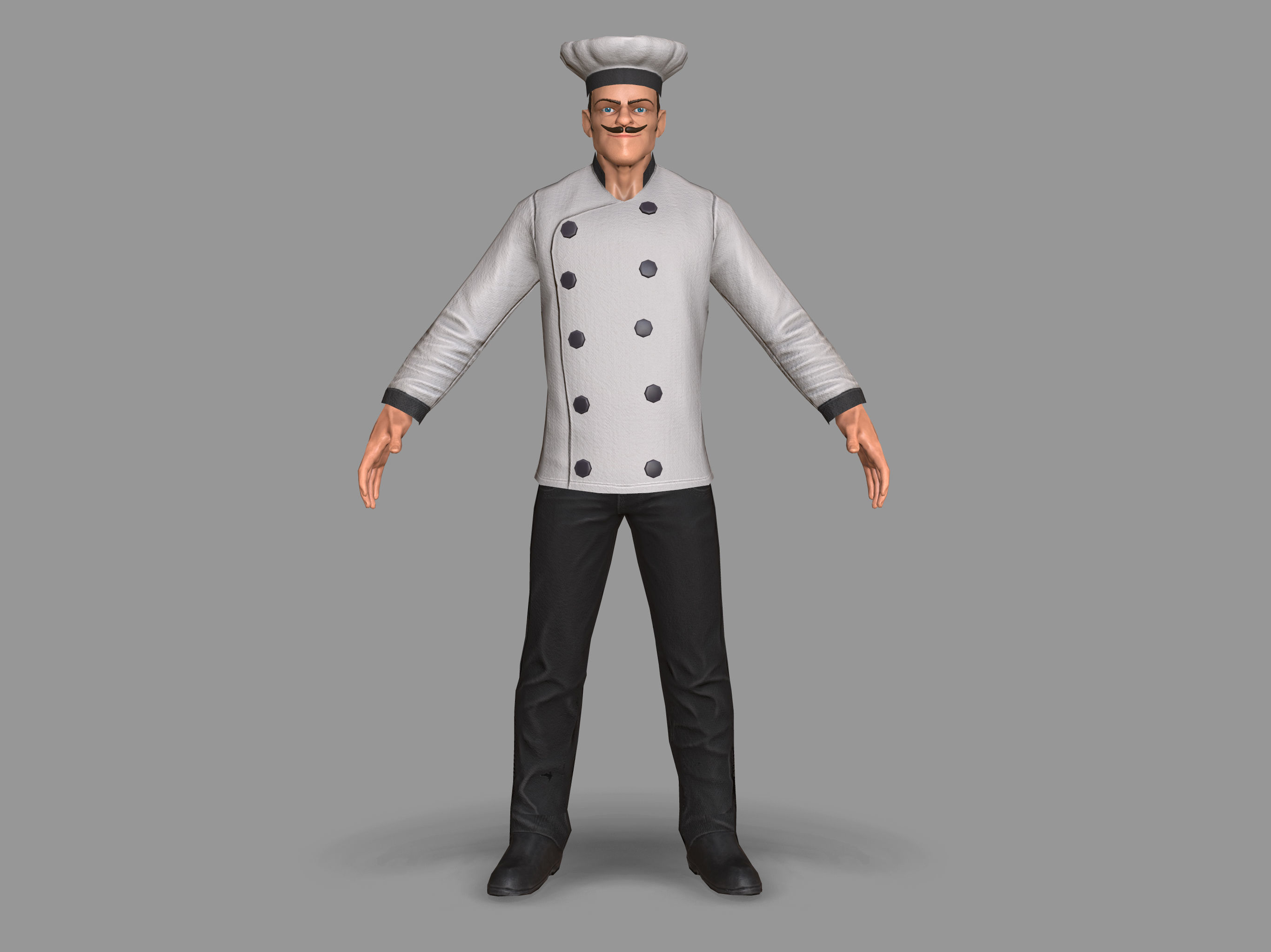 Kitchen Chef Low-poly 3D model_1