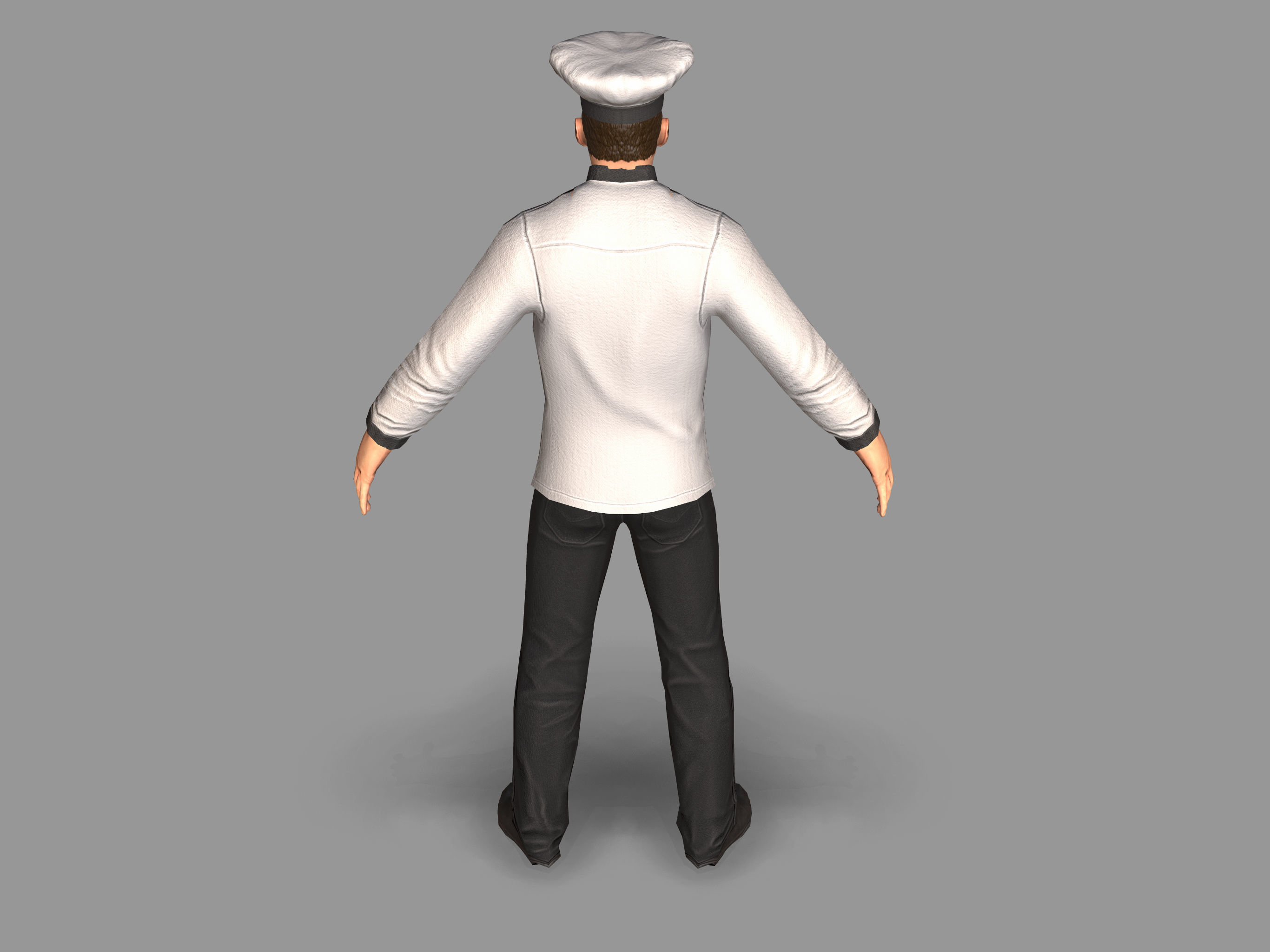 Kitchen Chef Low-poly 3D model_7