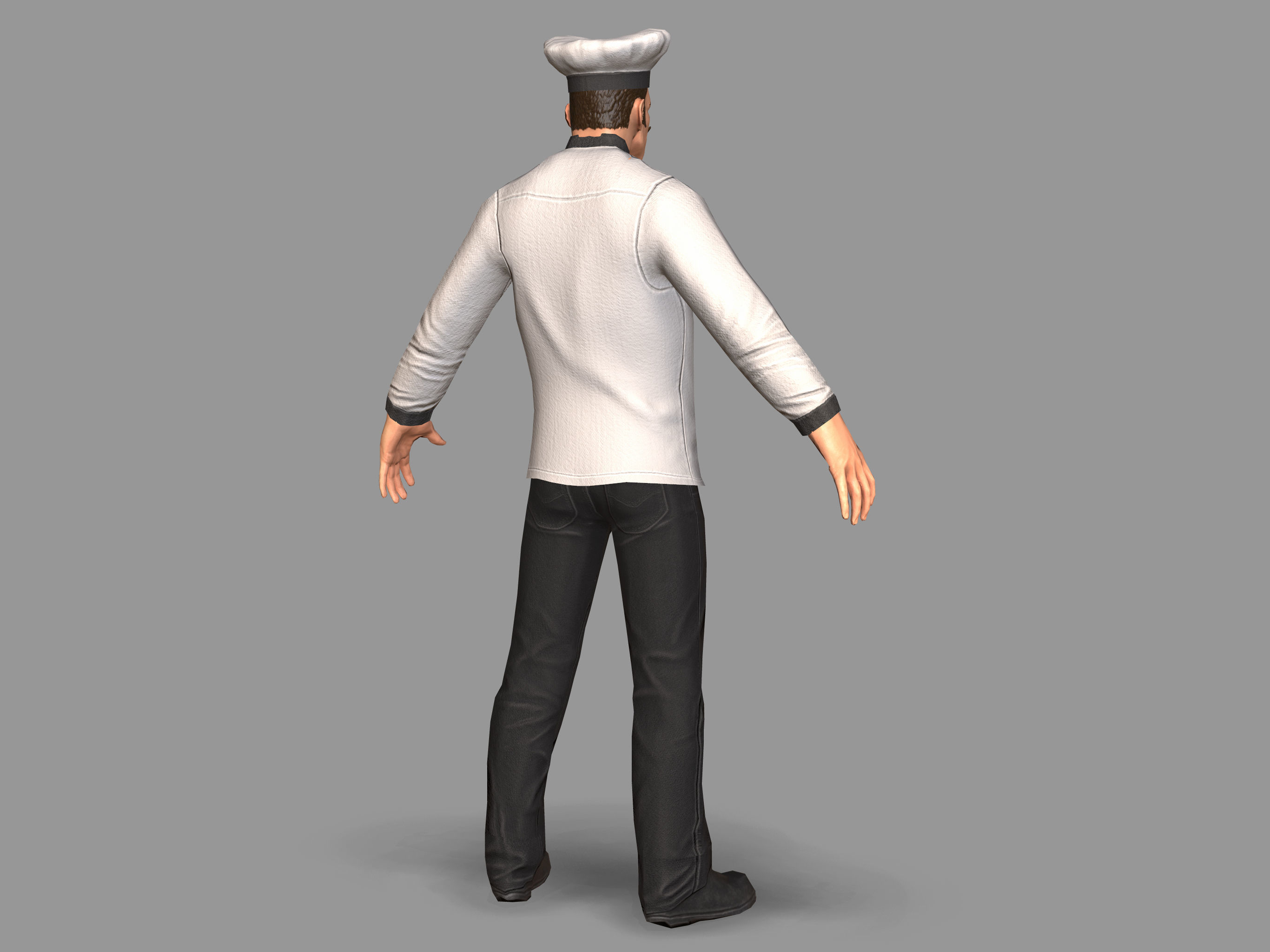 Kitchen Chef Low-poly 3D model_4