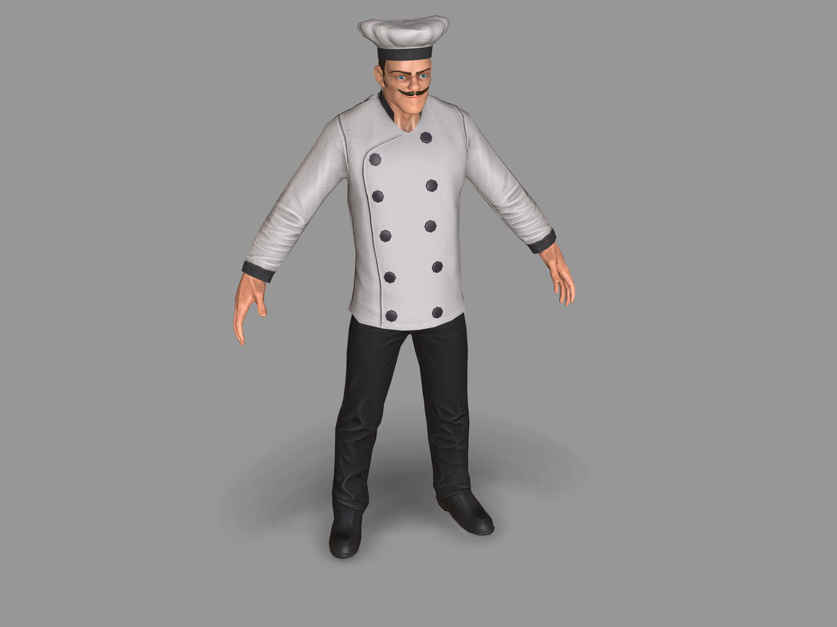 Kitchen Chef Low-poly 3D model_6