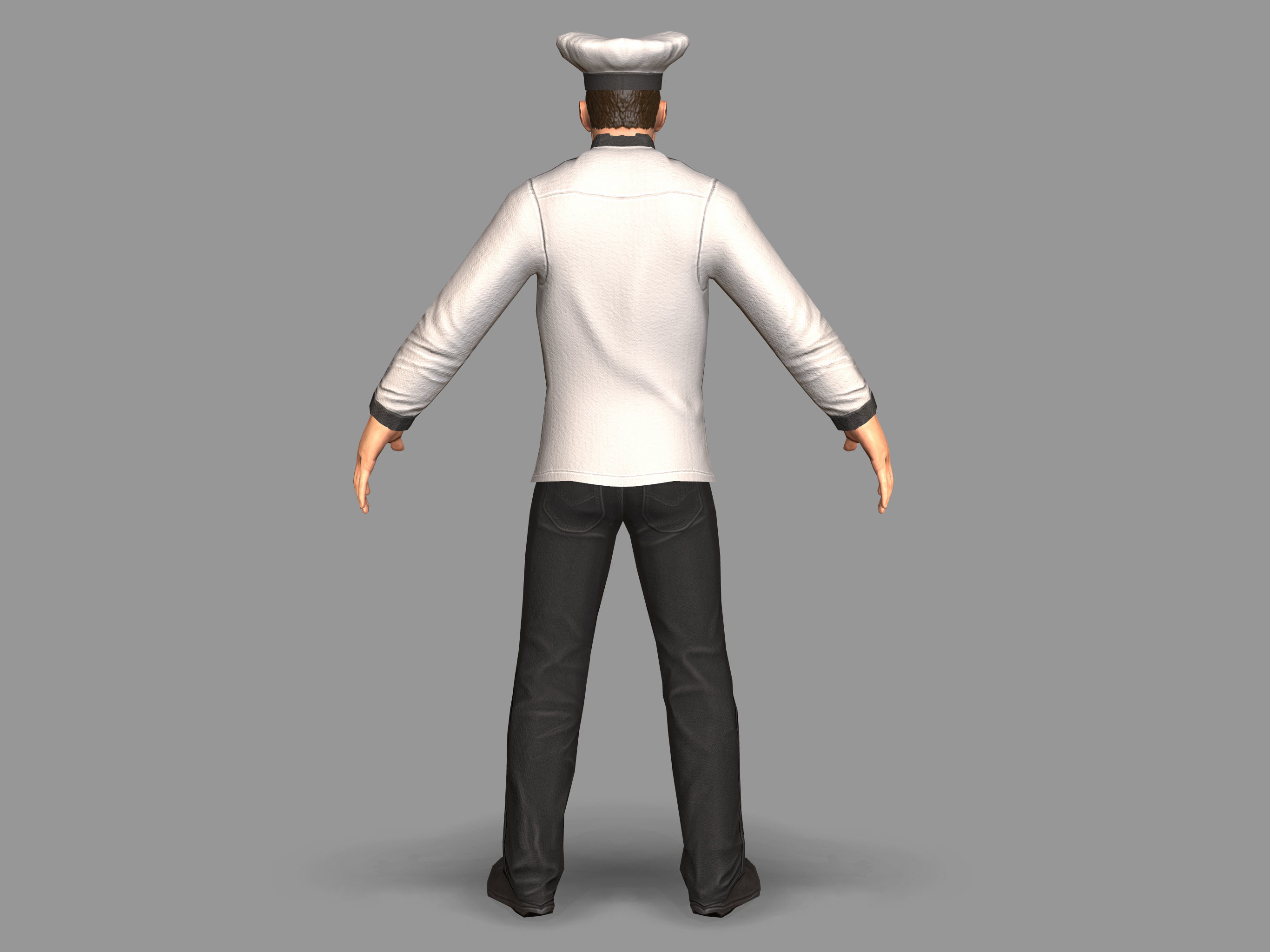 Kitchen Chef Low-poly 3D model_5