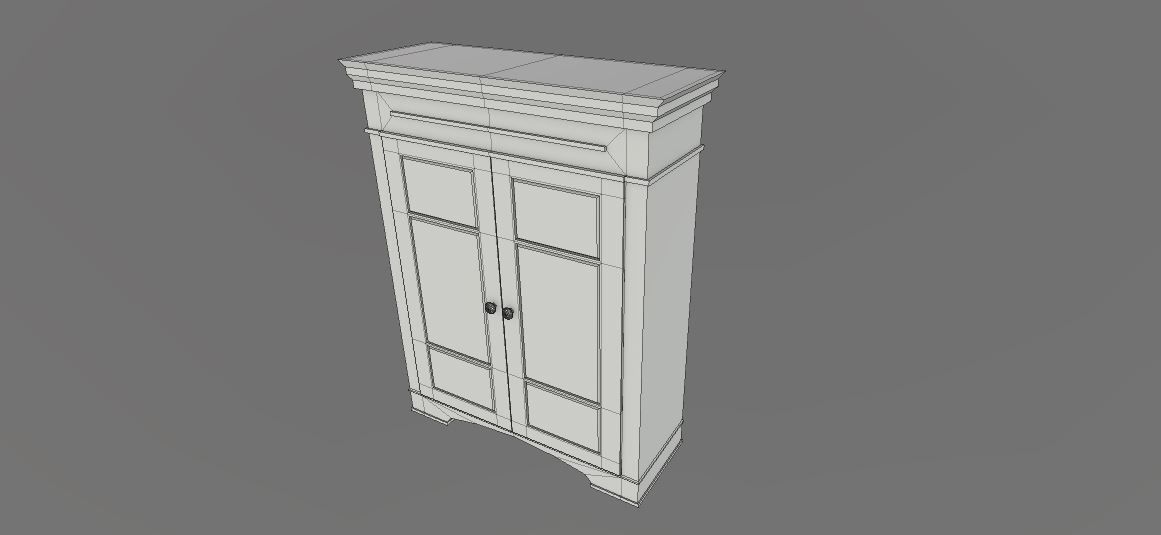 WARDROBE GAME READY wooden cabinet Low-poly 3D model_6