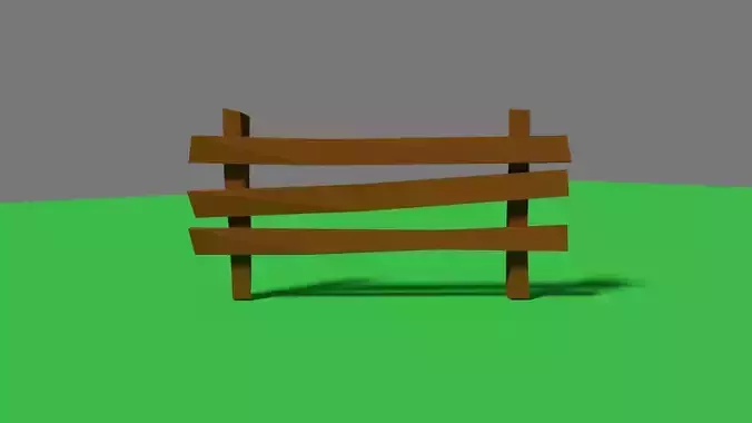 Low Poly Fence wooden