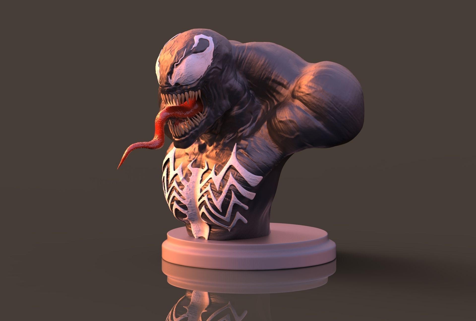 Venom Statue 6 and 12 inches 3D print model_3