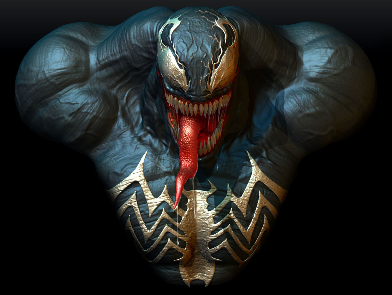 Venom Statue 6 and 12 inches 3D print model_2