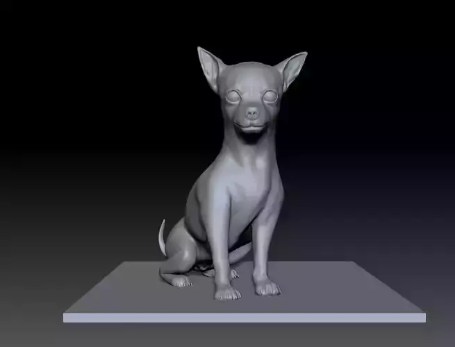 Sculpture of Chihuahua 3D print model