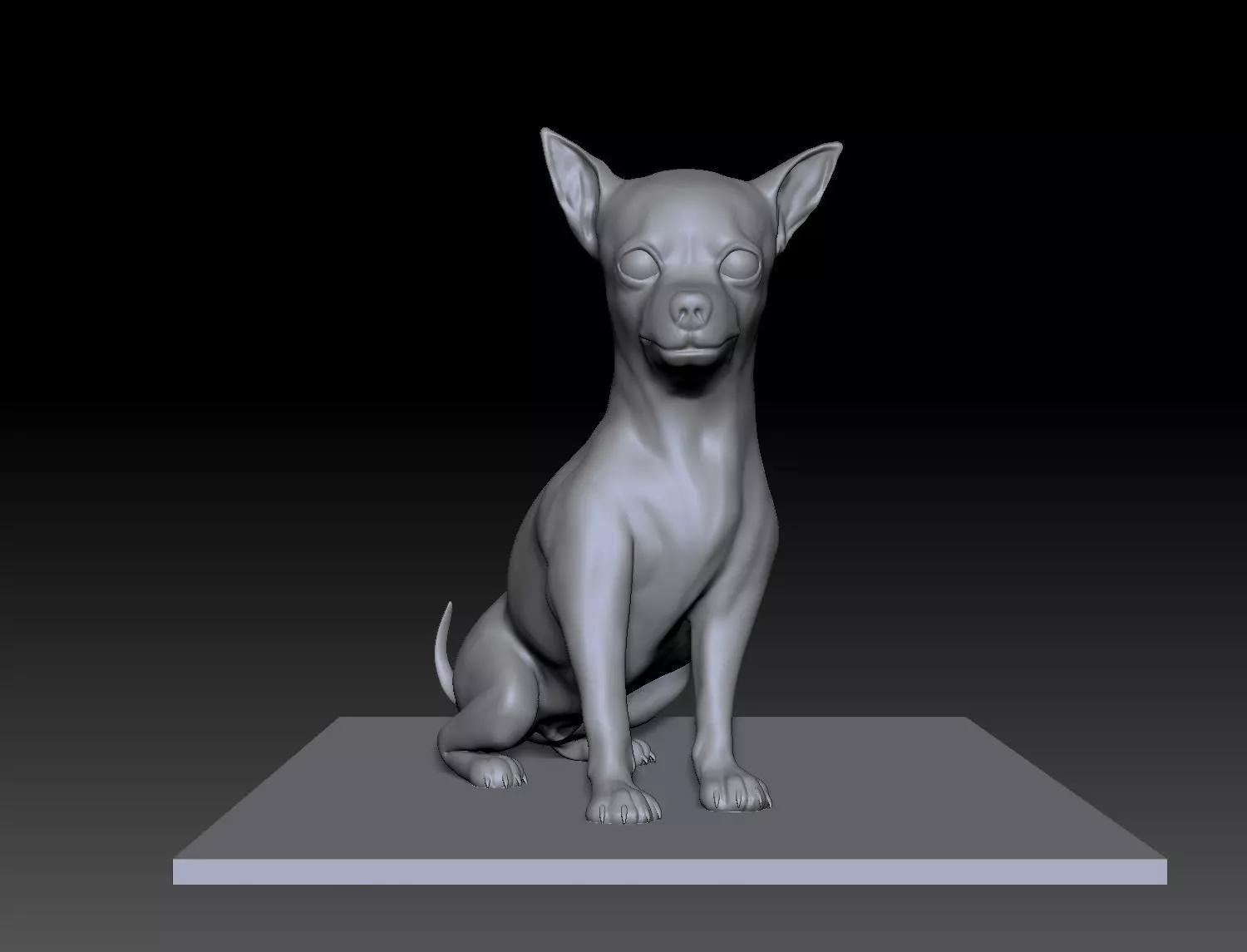 Sculpture of Chihuahua 3D print model_0