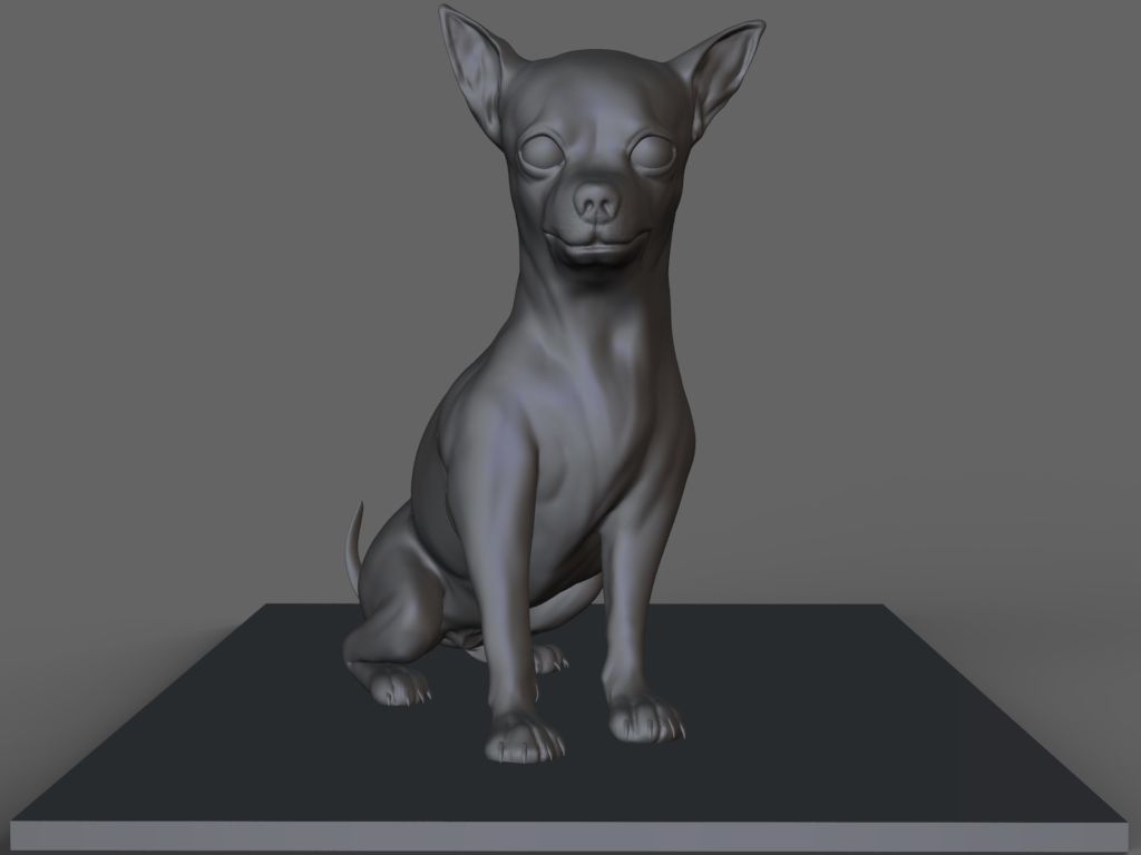Sculpture of Chihuahua 3D print model_2
