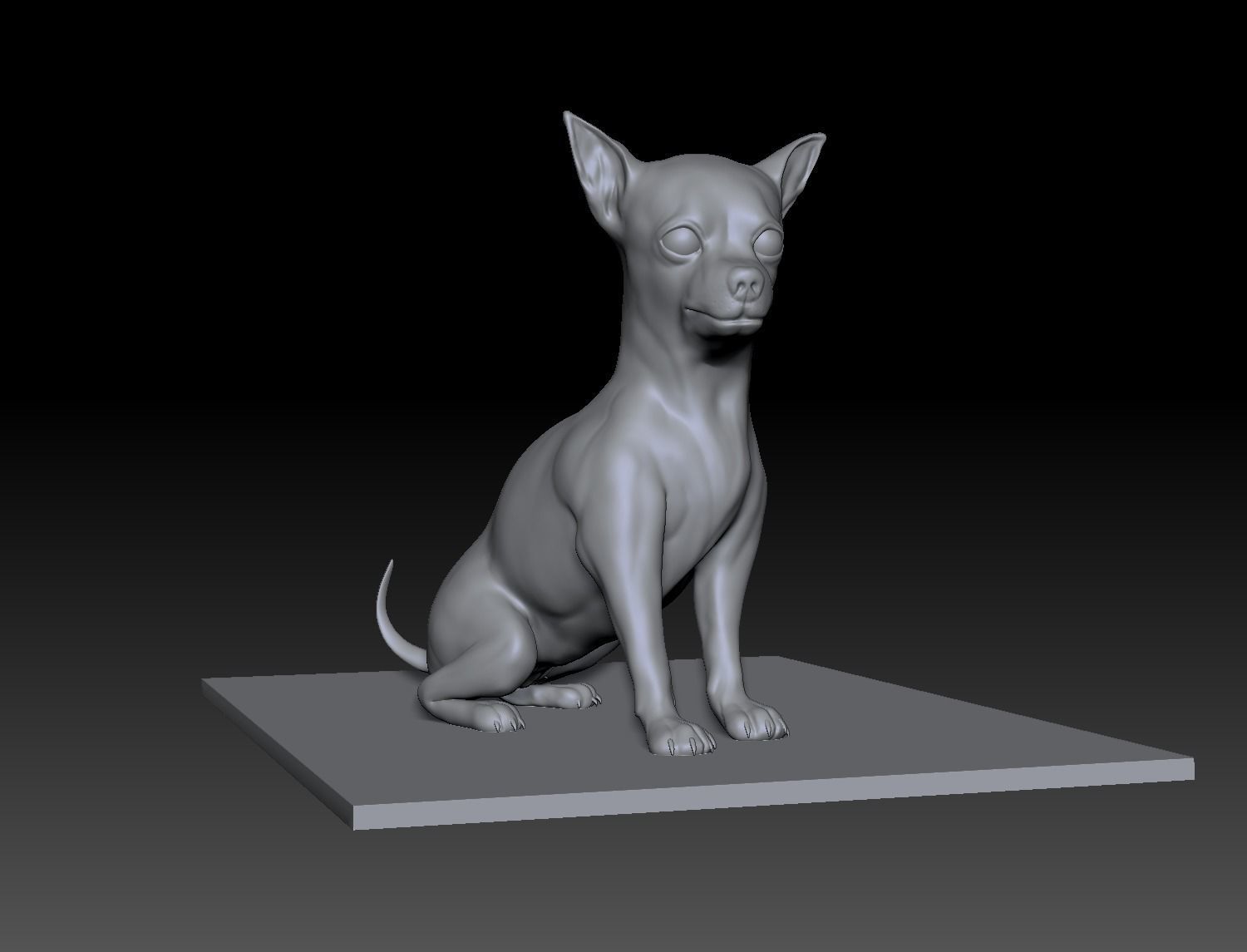 Sculpture of Chihuahua 3D print model_3