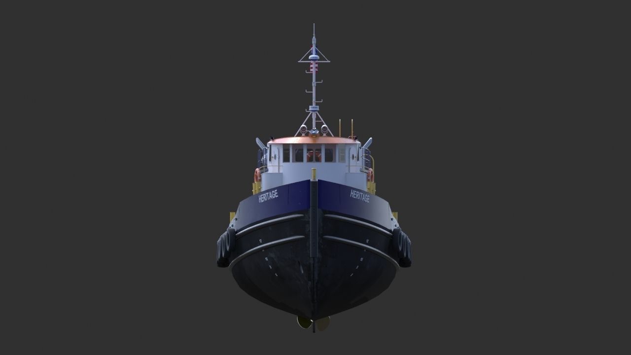 Oil work boat 3D model_11