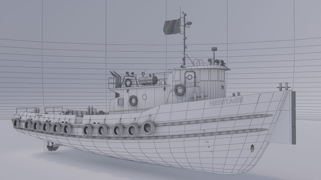 Oil work boat 3D model_13