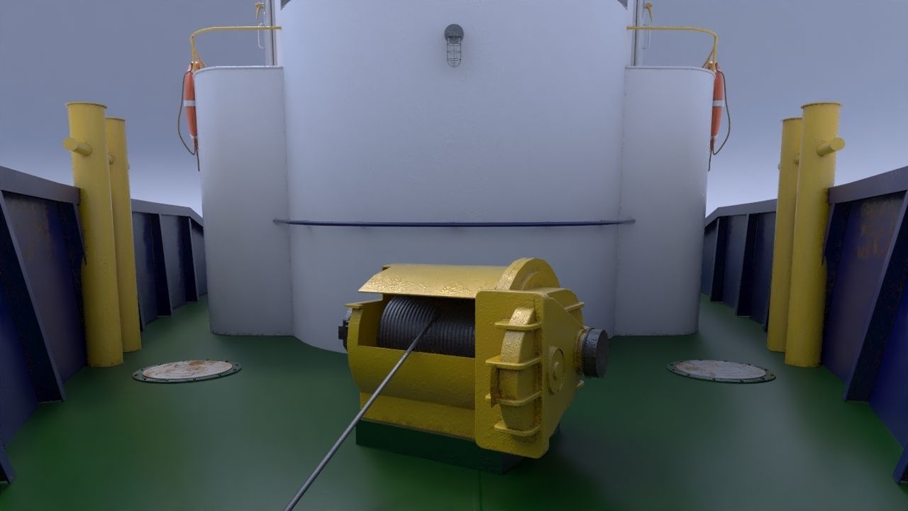 Oil work boat 3D model_7