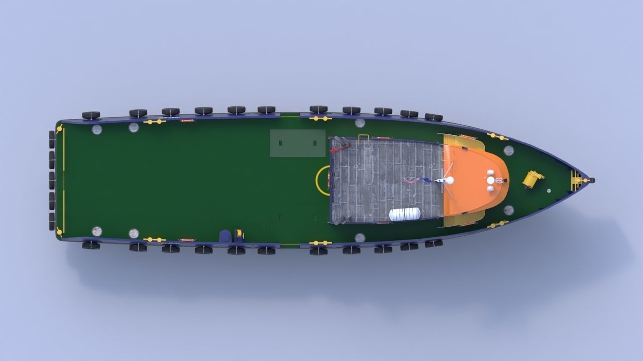 Oil work boat 3D model_9