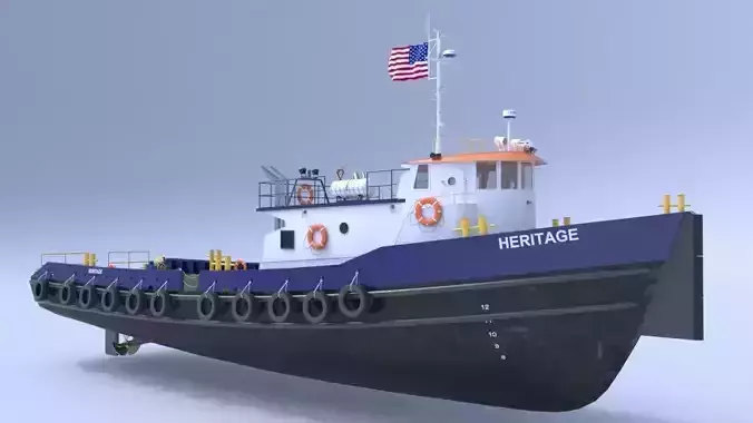 Oil work boat 3D model
