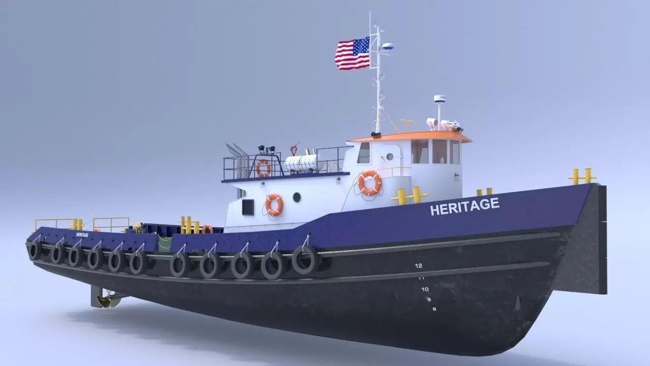 Oil work boat 3D model_0