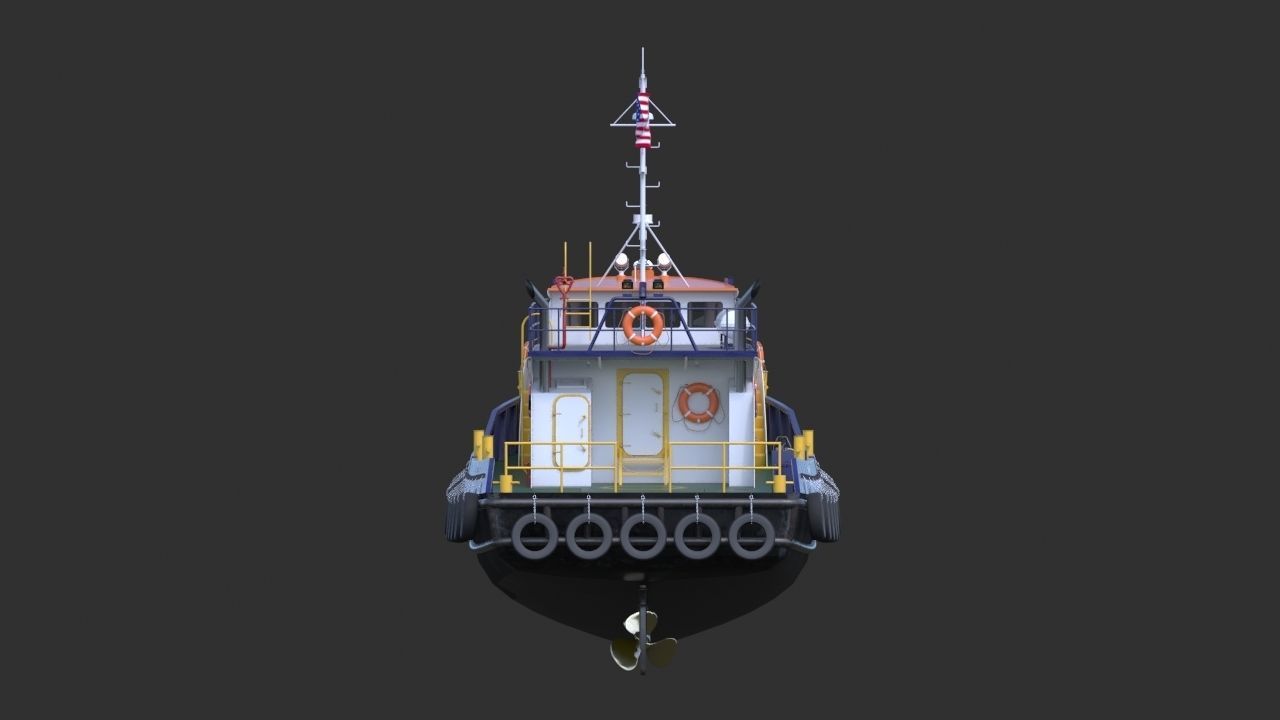 Oil work boat 3D model_12