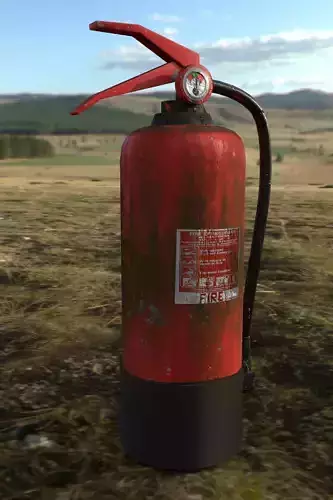 Dirty and dusty fire extinguisher