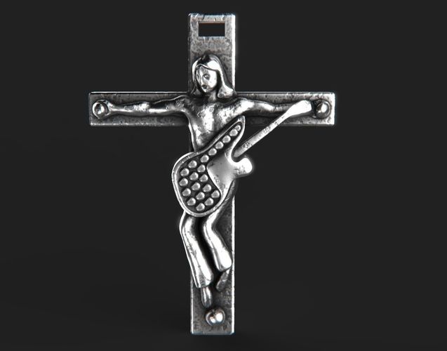 cross replica Croix de Johnny Hallyday replique Pendentif Jesus 3D print model