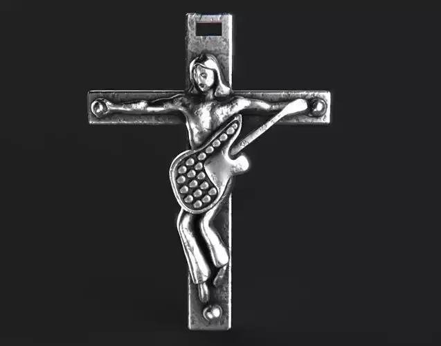 cross replica Croix de Johnny Hallyday replique Pendentif Jesus 3D print model