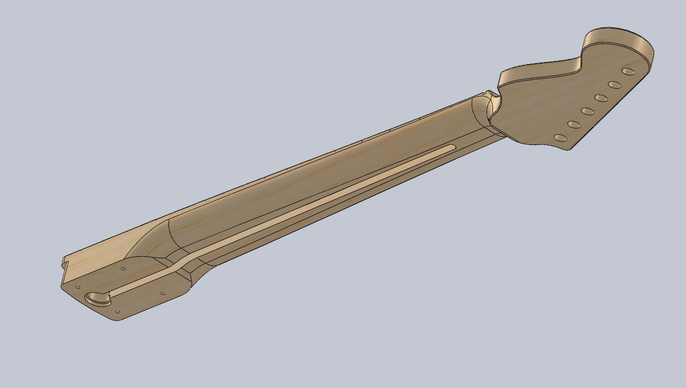 Stratocaster neck 3D model 3D model_2
