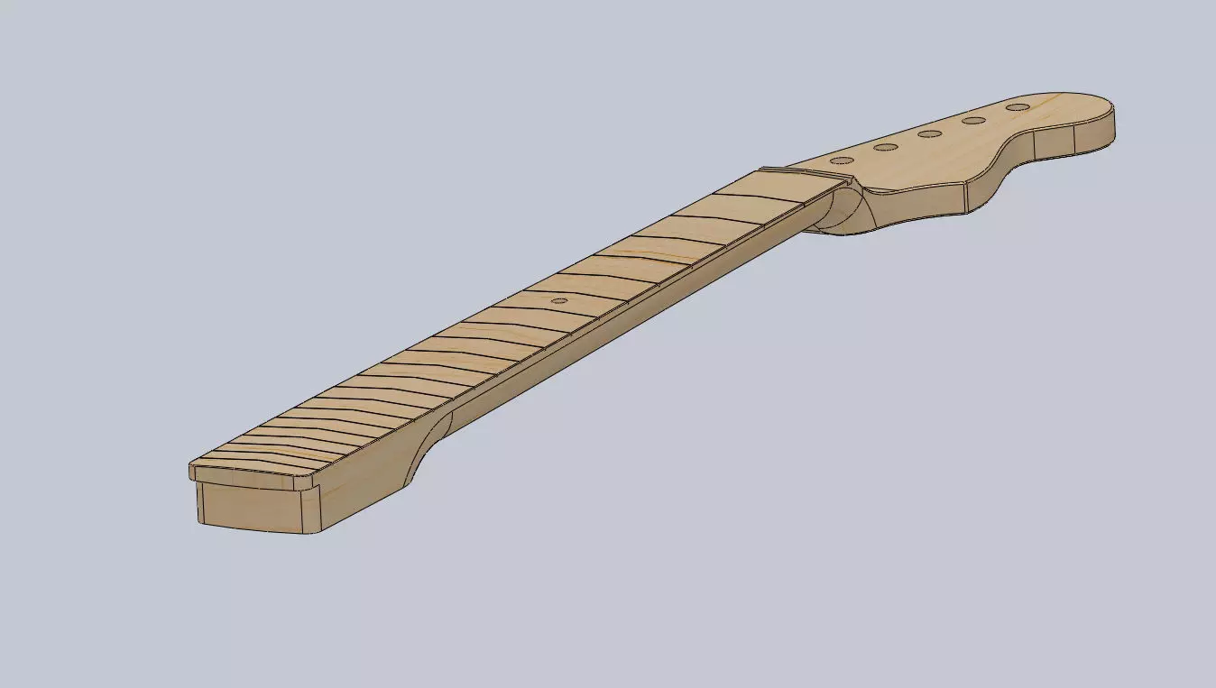 Stratocaster neck 3D model 3D model_0