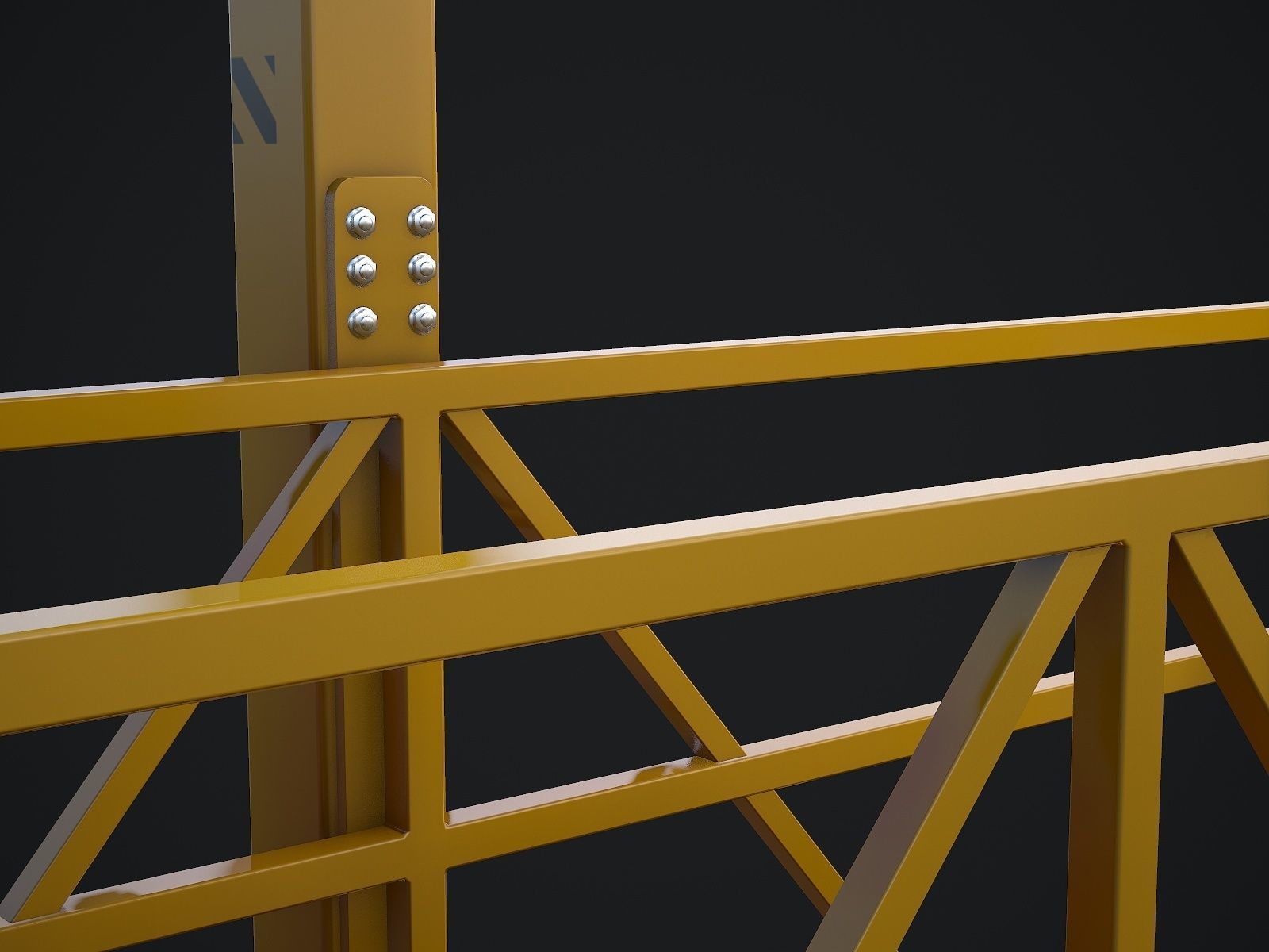 Window Cleaning Platform 3D model_7