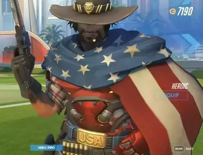 McCree USA Belt Buckle Overwatch 3D print model