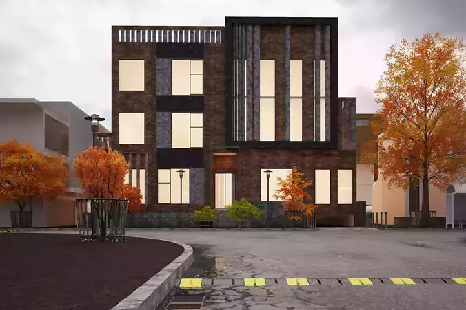 industrial house Free 3D model
