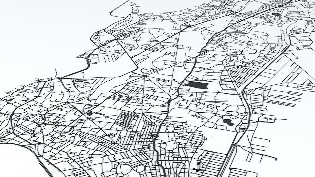 Mumbai Area Road Network and Streets 3D model_7