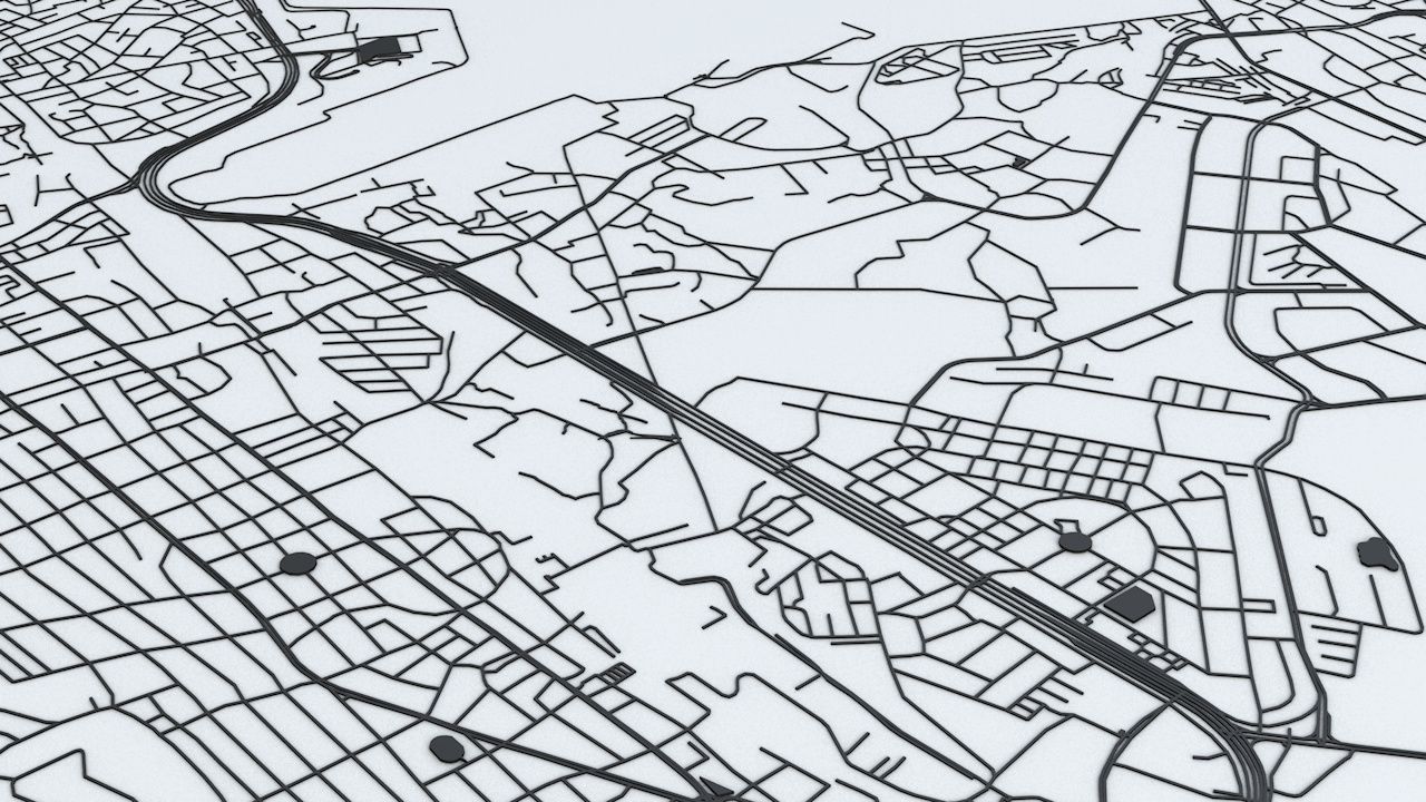 Mumbai Area Road Network and Streets 3D model_2