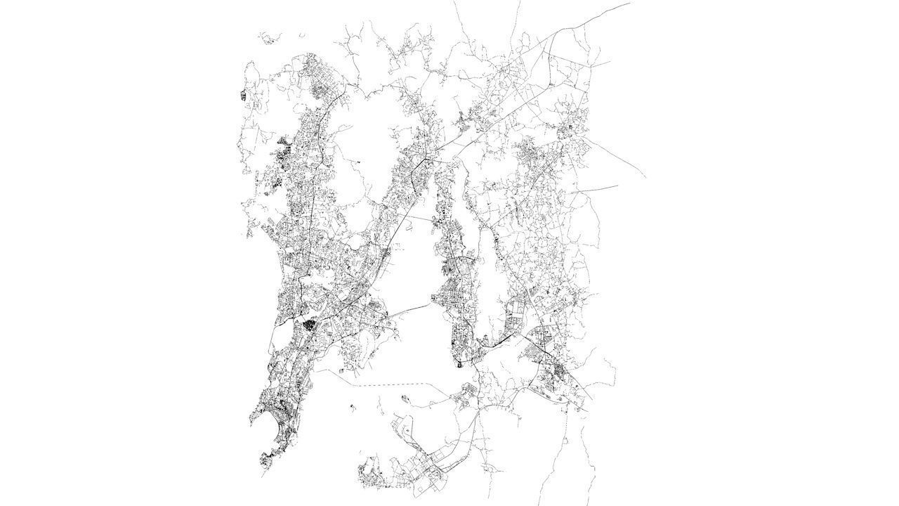 Mumbai Area Road Network and Streets 3D model_9