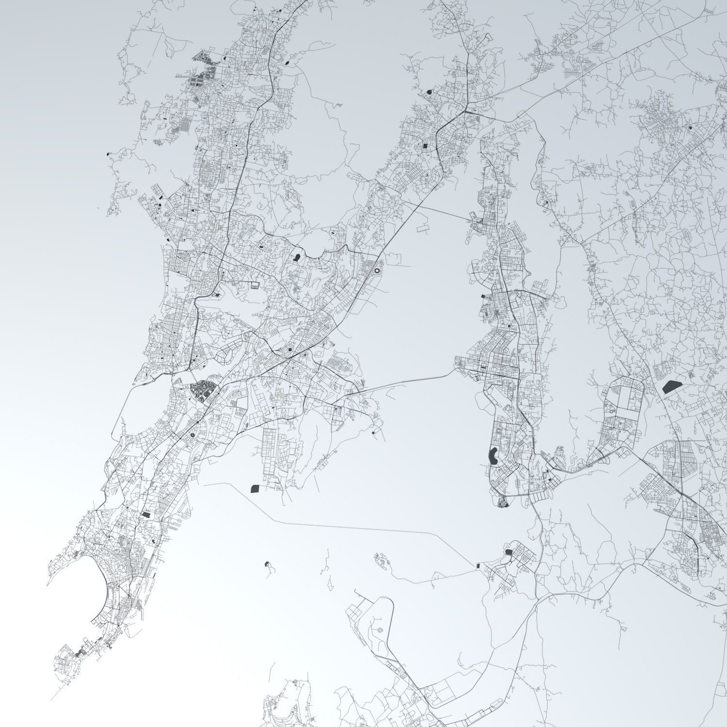Mumbai Area Road Network and Streets 3D model_1