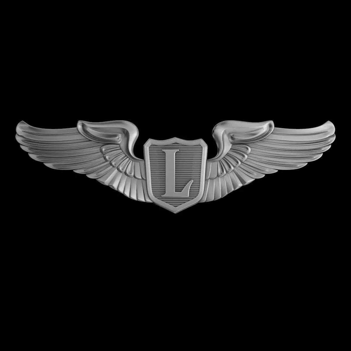 USAAF Liaison Pilot Wings Badge 3D model_0