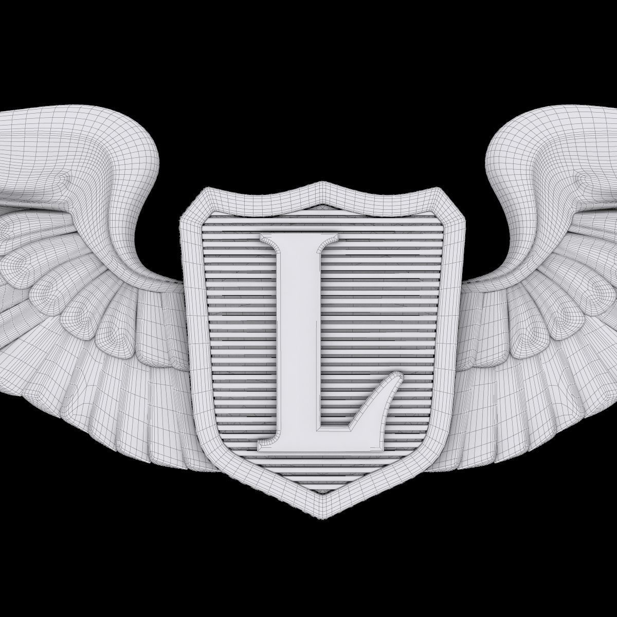 USAAF Liaison Pilot Wings Badge 3D model_3