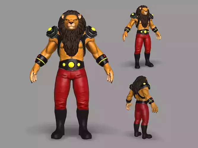 Mutant Lion Low-poly 3D model