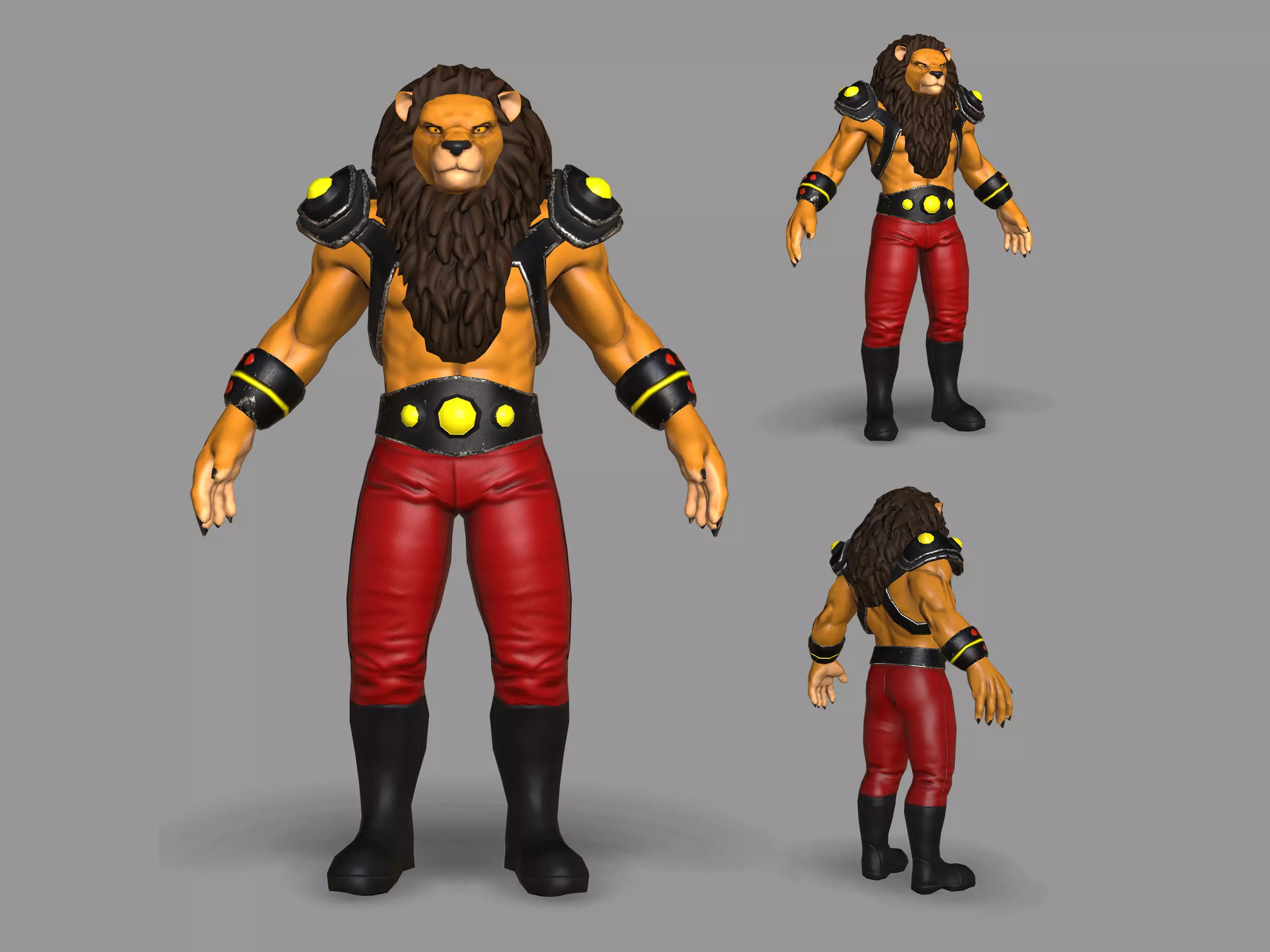 Mutant Lion Low-poly 3D model_0