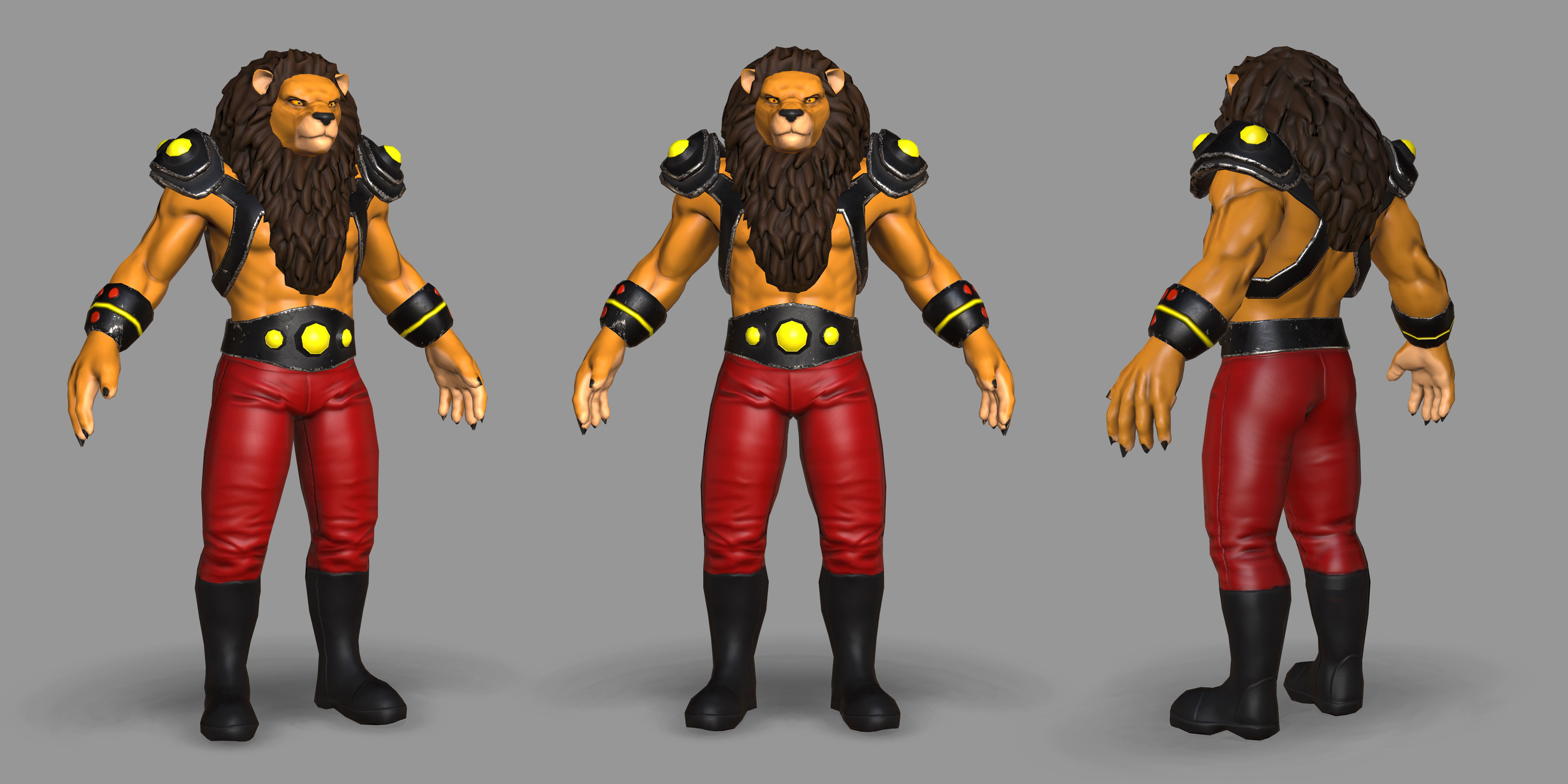 Mutant Lion Low-poly 3D model_8