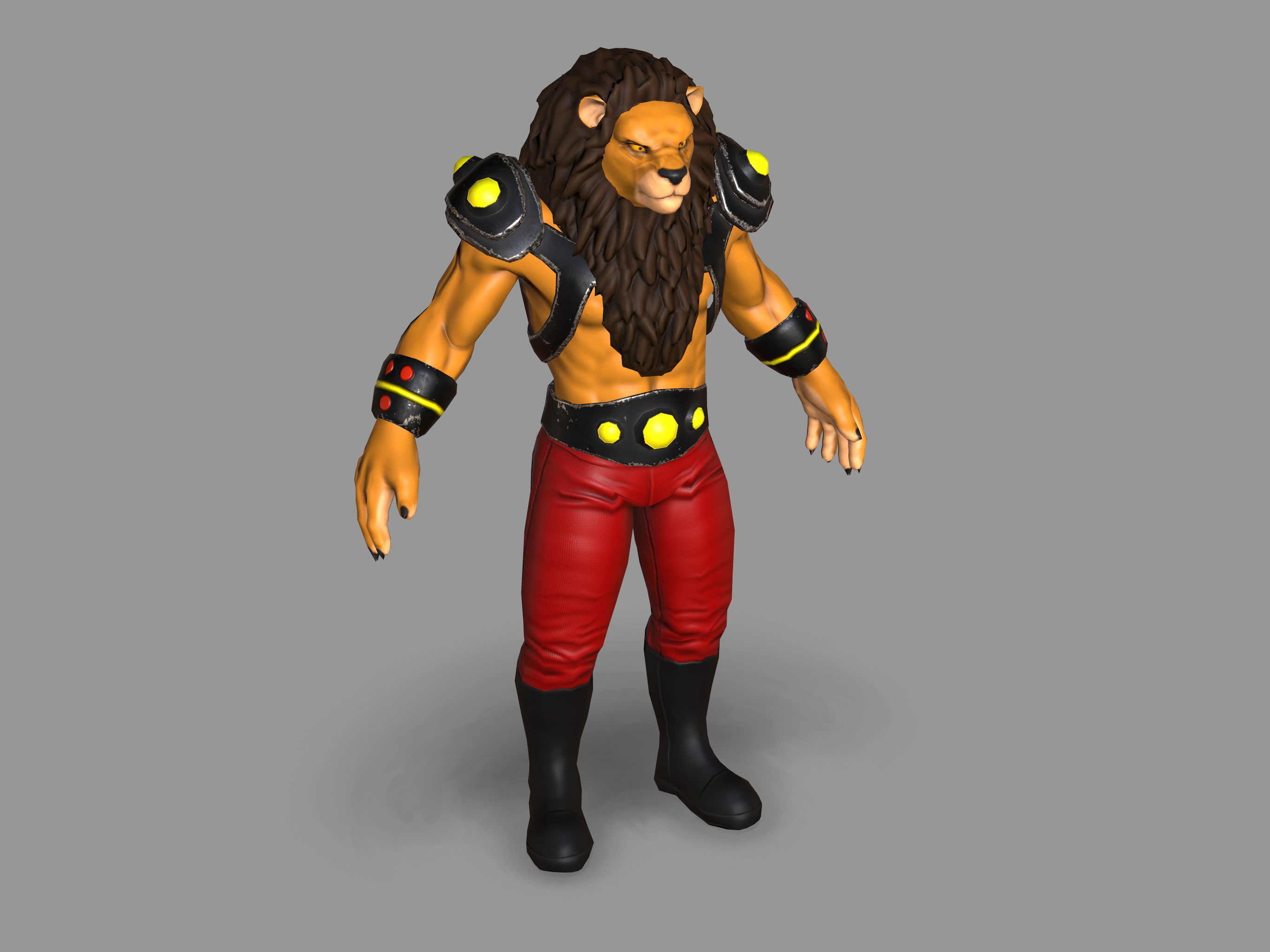 Mutant Lion Low-poly 3D model_6