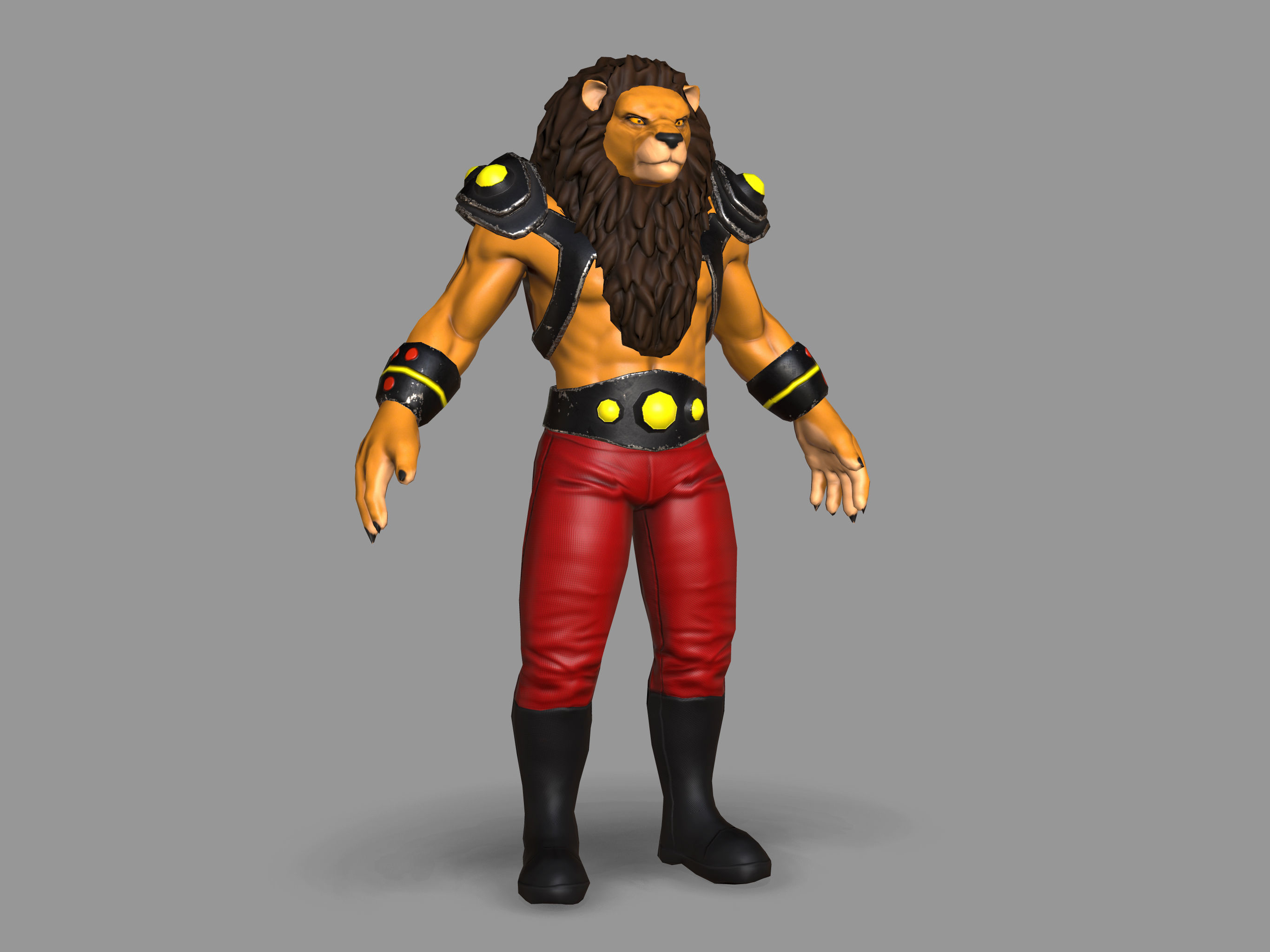 Mutant Lion Low-poly 3D model_2