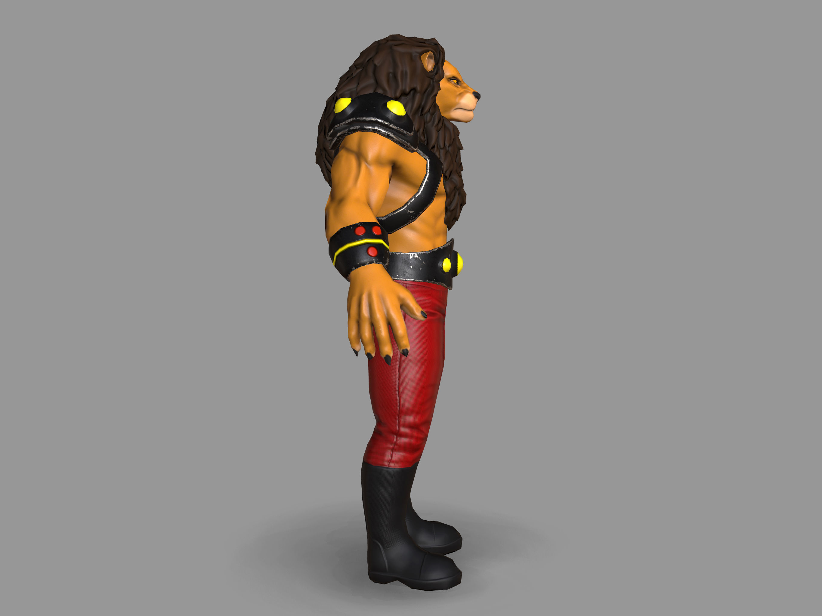 Mutant Lion Low-poly 3D model_3