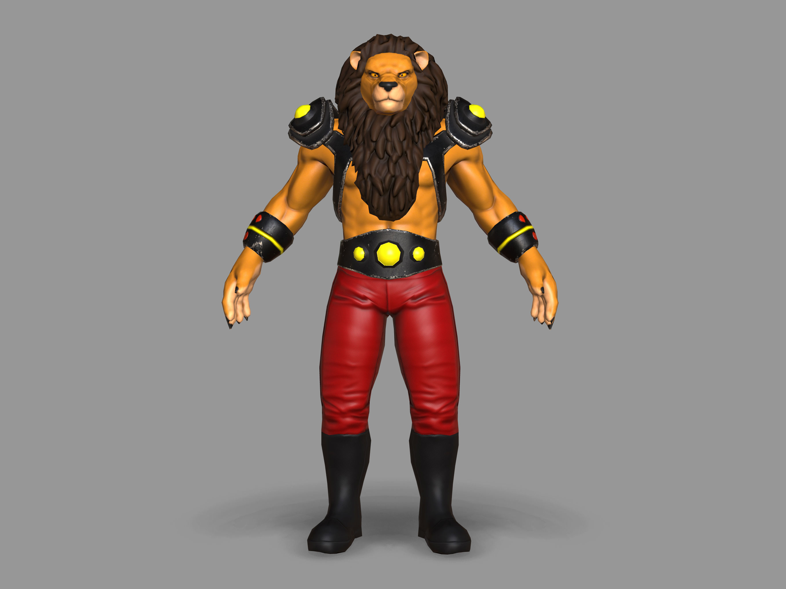 Mutant Lion Low-poly 3D model_1