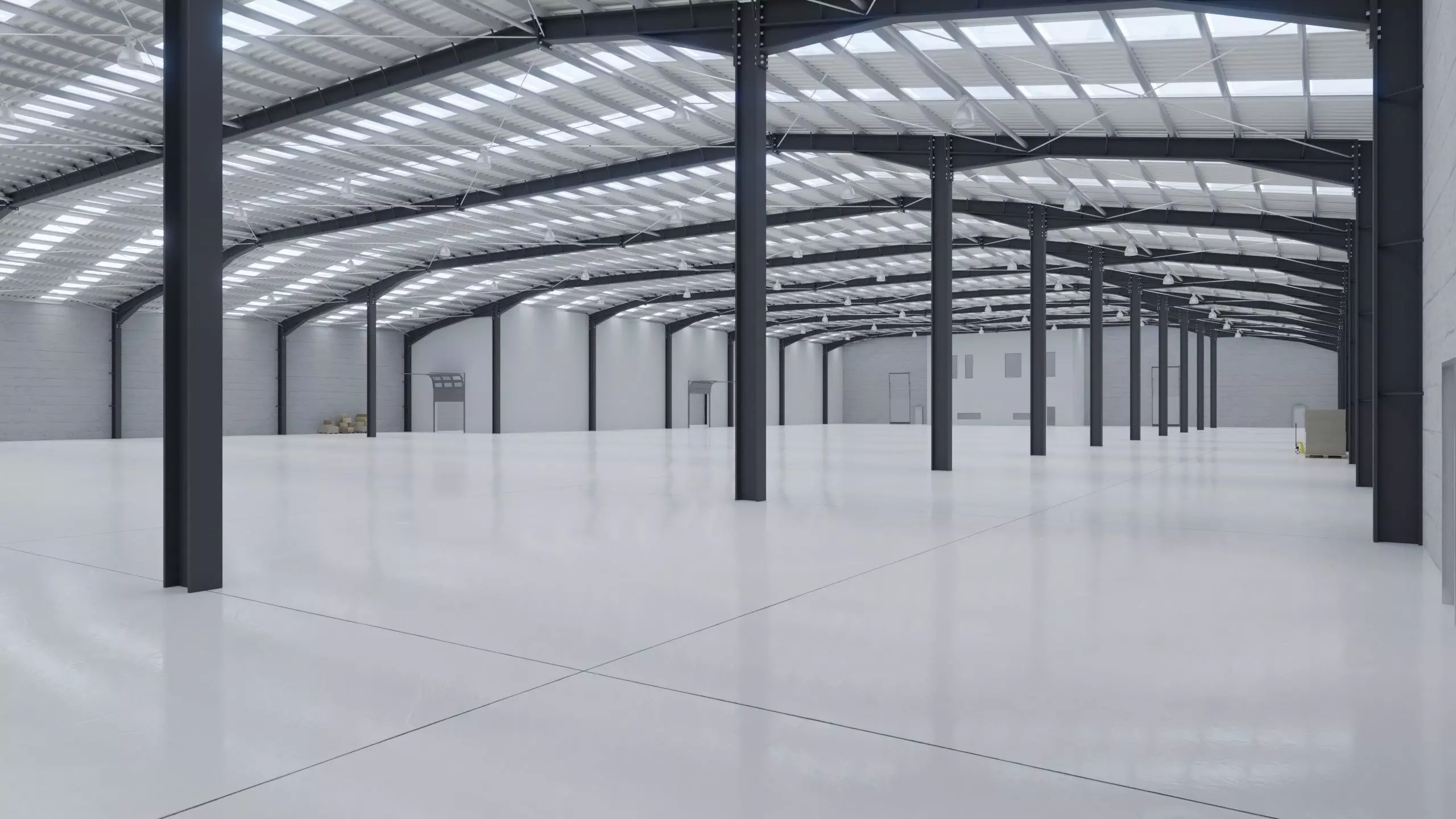 Industrial Warehouse Interior 10 Low-poly 3D model_0