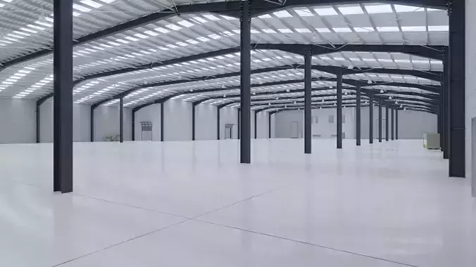 Industrial Warehouse Interior 10 Low-poly 3D model