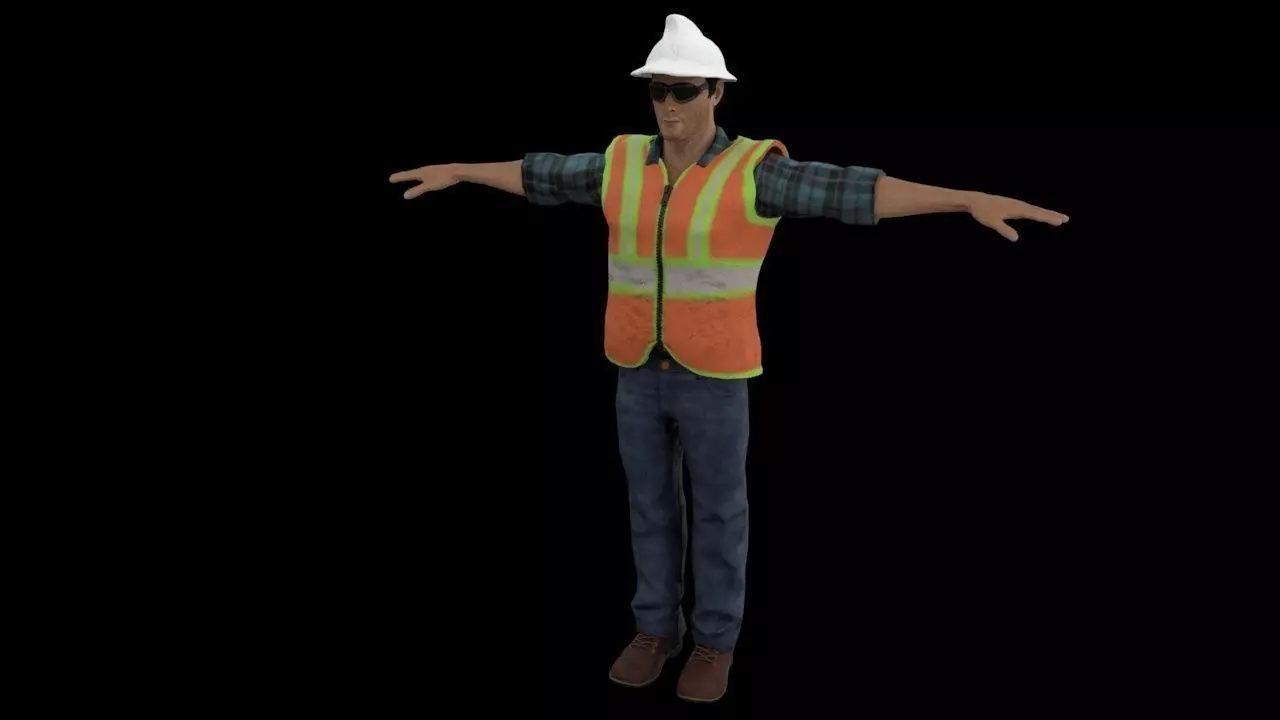 Constructor Worker Low-poly 3D model