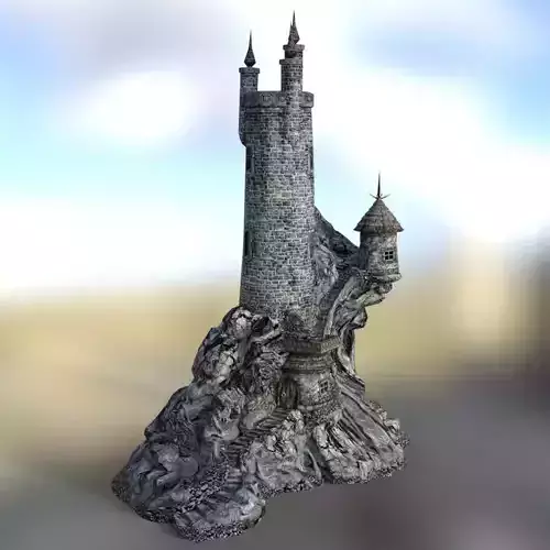 Wizards Tower in fbx format Low-poly 3D model