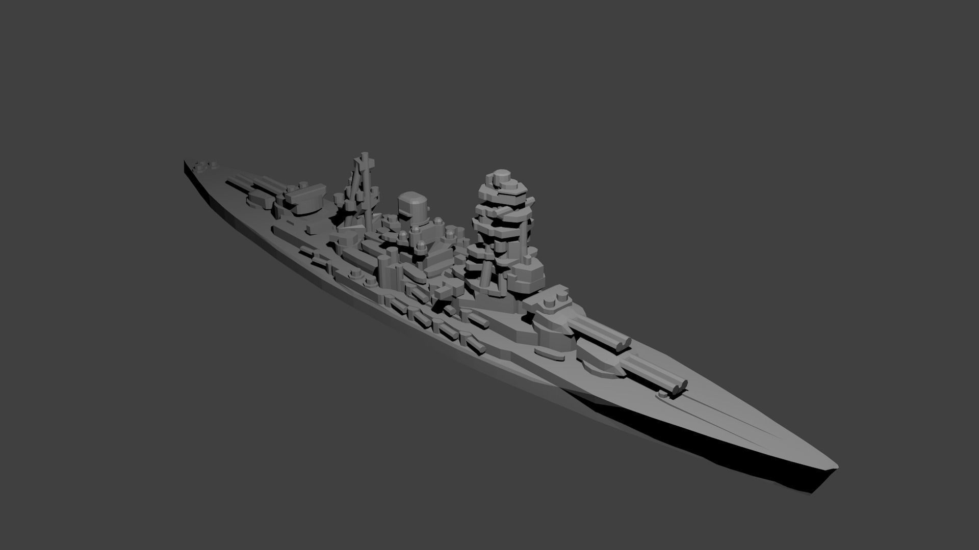 Japanese Nagato Class Battleship 3D print model_1