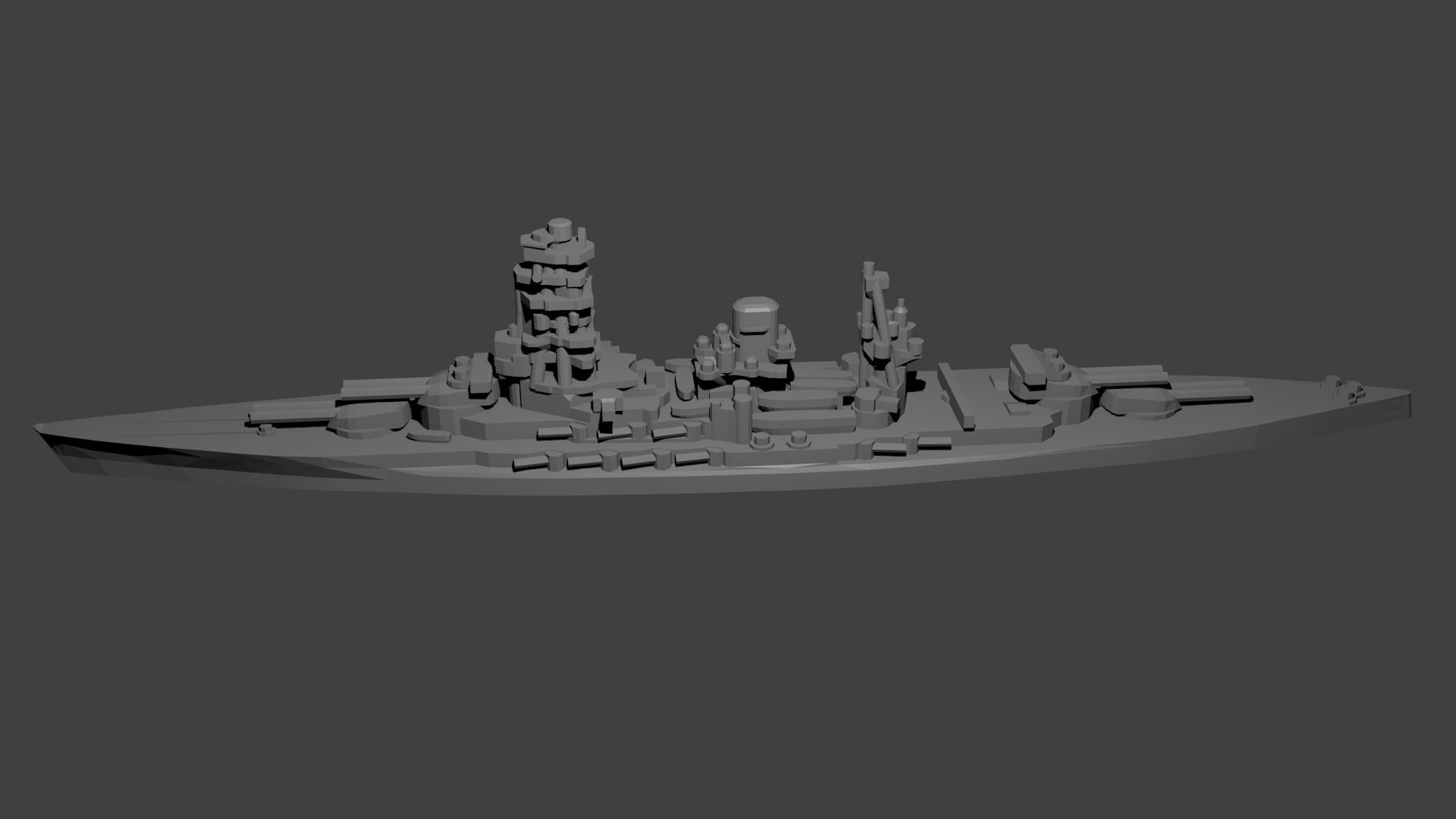 Japanese Nagato Class Battleship 3D print model_2